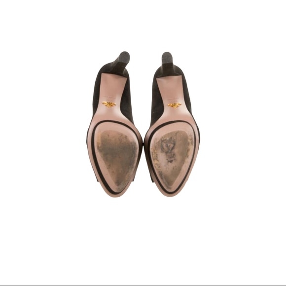Prada 5” Peep Toes Suede Platform Heels will fit size US. 10 - Picture 5 of 5